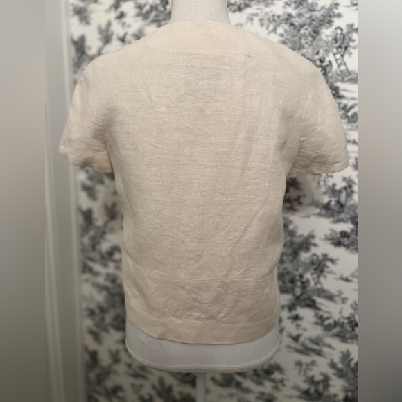 Banana Republic womens 100% linen short sleeve jacket. Size Small Cream - Picture 5 of 7